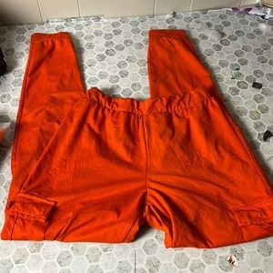 It’s Medium Orange Elastic Waist Cargo Style Jogger Pull On Sweatpants